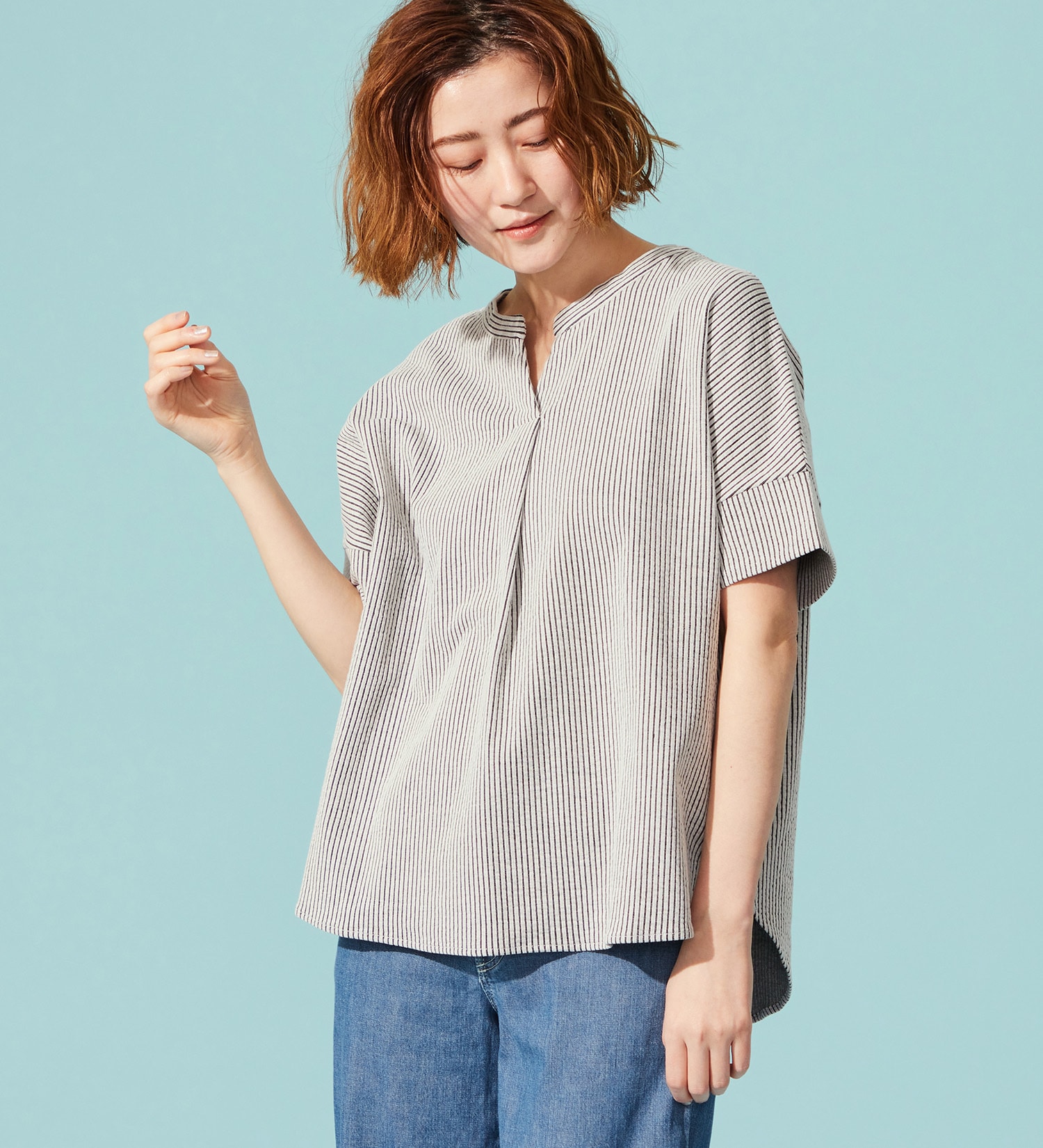 SOMETHING(サムシング)のSOMETHING バイオサッカースキッパーカットソー|トップス/Tシャツ/カットソー/レディース|ホワイト×ブラック