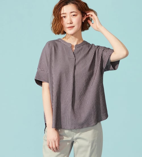 SOMETHING(サムシング)のSOMETHING バイオサッカースキッパーカットソー|トップス/Tシャツ/カットソー/レディース|チャコールグレー