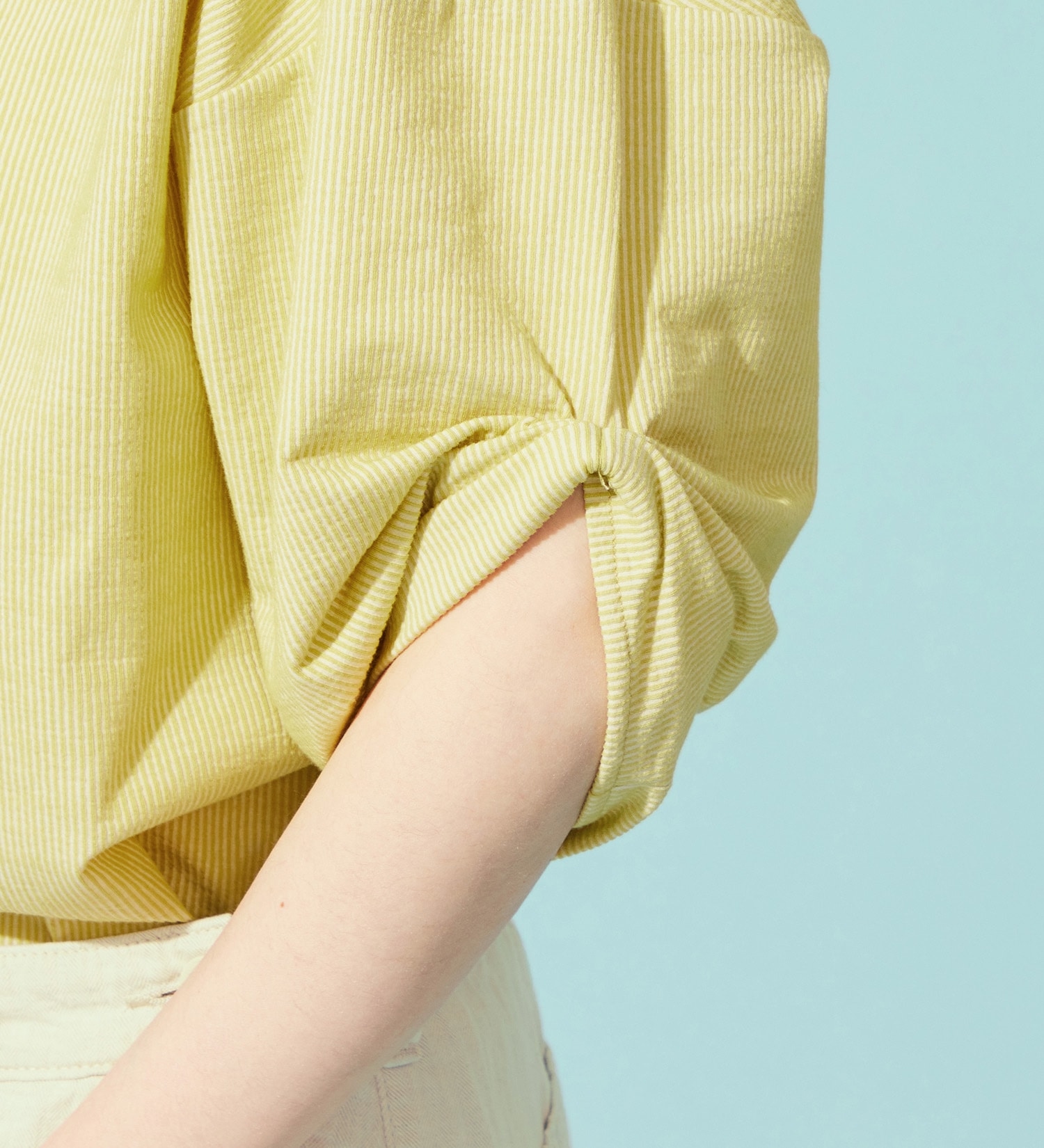 SOMETHING(サムシング)のSOMETHING バイオサッカータックスリーブカットソー|トップス/Tシャツ/カットソー/レディース|イエロー系その他