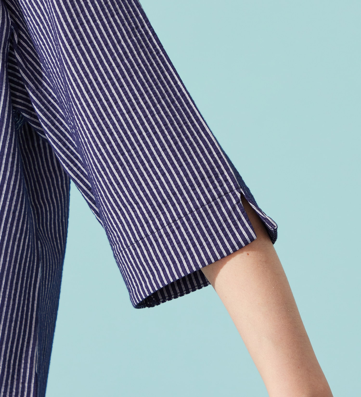 SOMETHING(サムシング)のSOMETHING バイオサッカーバンドカラーシャツ|トップス/シャツ/ブラウス/レディース|ネイビー