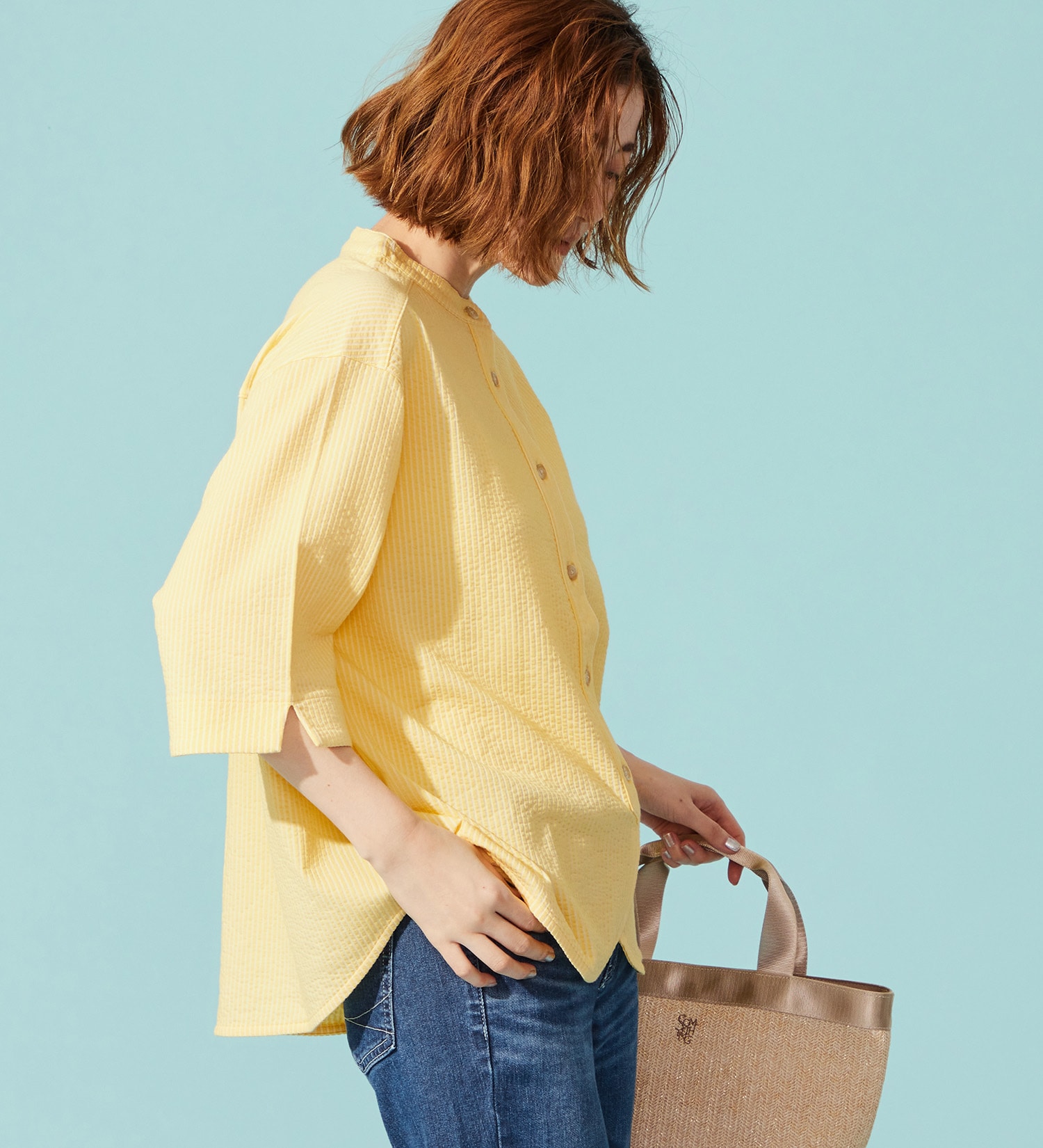 SOMETHING(サムシング)のSOMETHING バイオサッカーバンドカラーシャツ|トップス/シャツ/ブラウス/レディース|イエロー