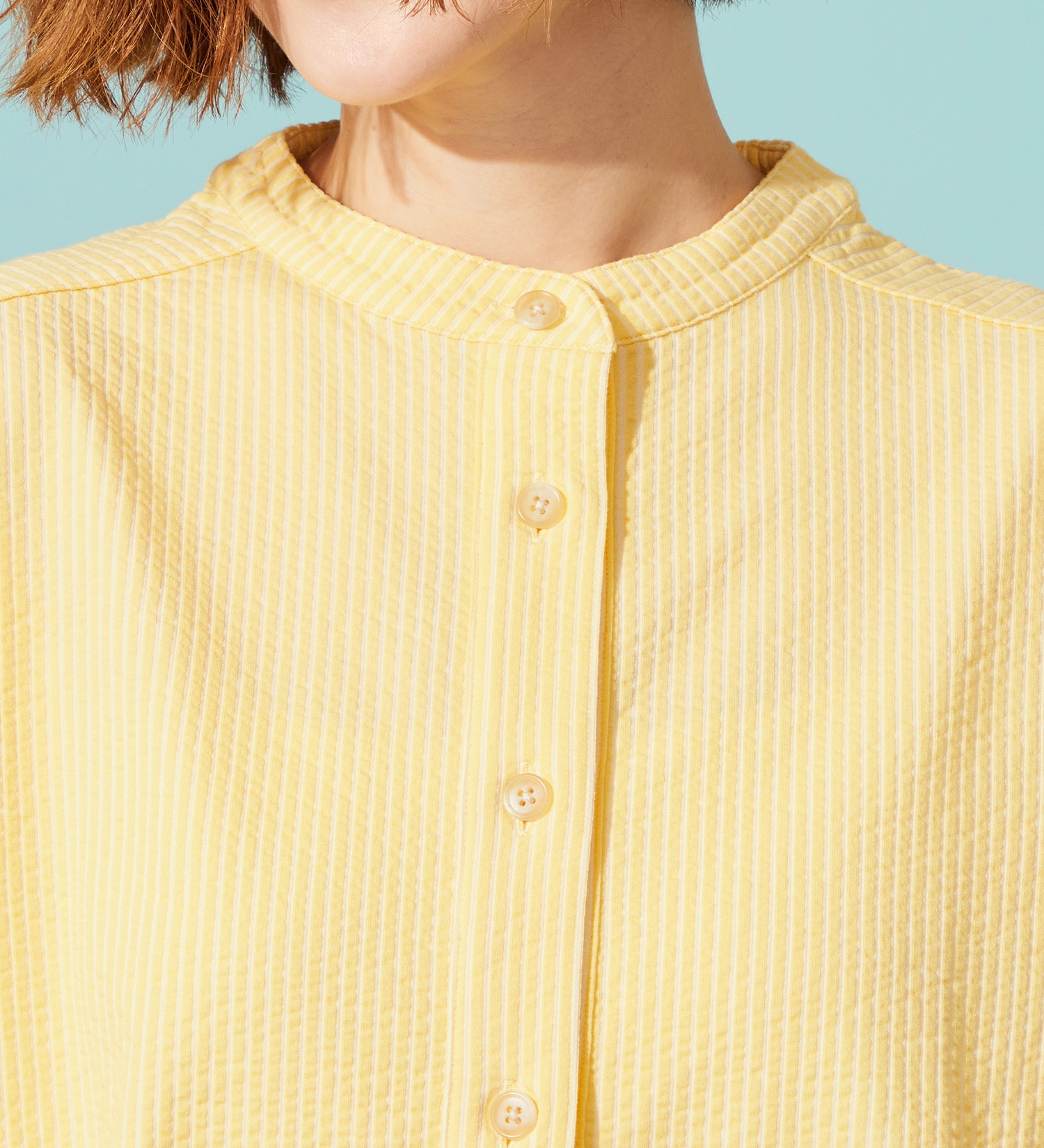 SOMETHING(サムシング)のSOMETHING バイオサッカーバンドカラーシャツ|トップス/シャツ/ブラウス/レディース|イエロー