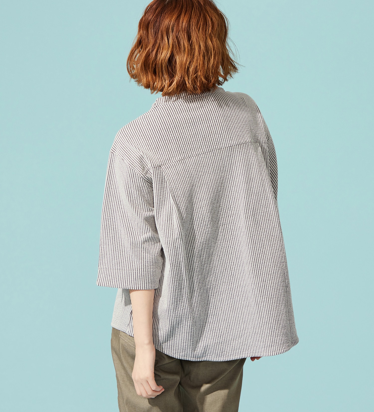 SOMETHING(サムシング)のSOMETHING バイオサッカーバンドカラーシャツ|トップス/シャツ/ブラウス/レディース|ホワイト×ブラック