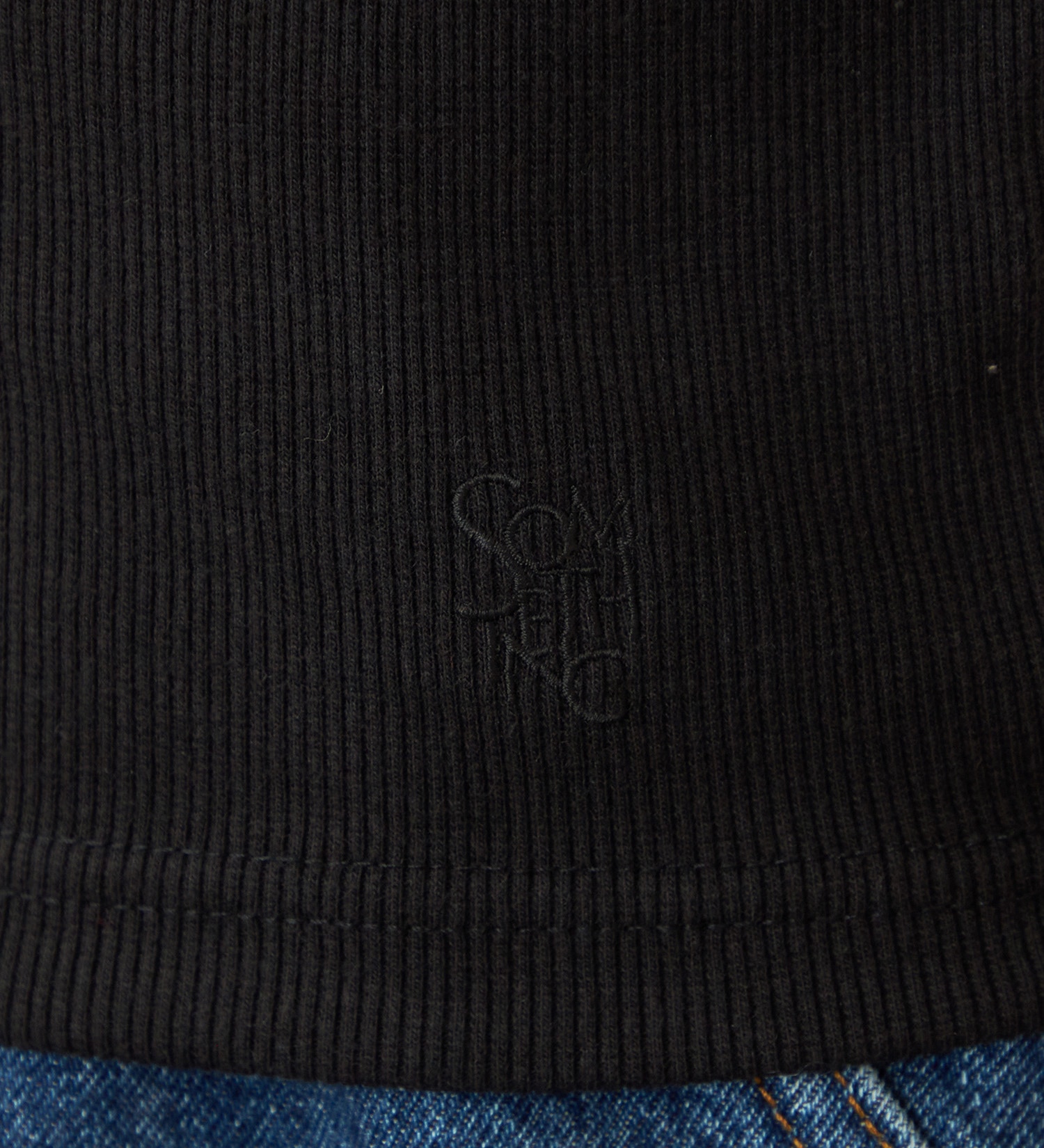 SOMETHING(サムシング)のSOMETHING ボートネックミドルスリーブリブカットソー|トップス/Tシャツ/カットソー/レディース|ブラック