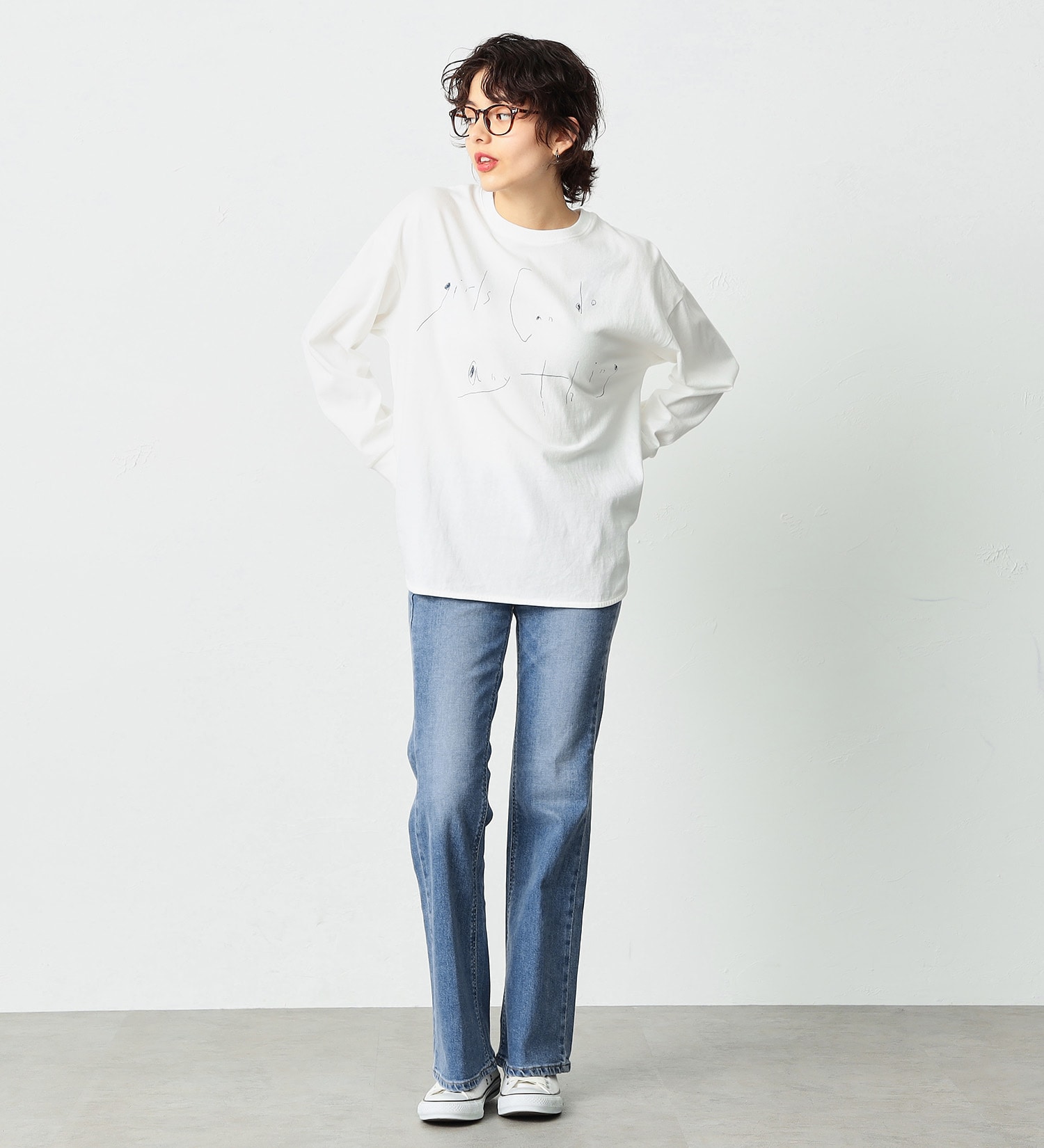 SOMETHING(サムシング)のSOMETHING TOKYO SOME GIRLS ロングスリーブTシャツ|トップス/Tシャツ/カットソー/レディース|ホワイト2