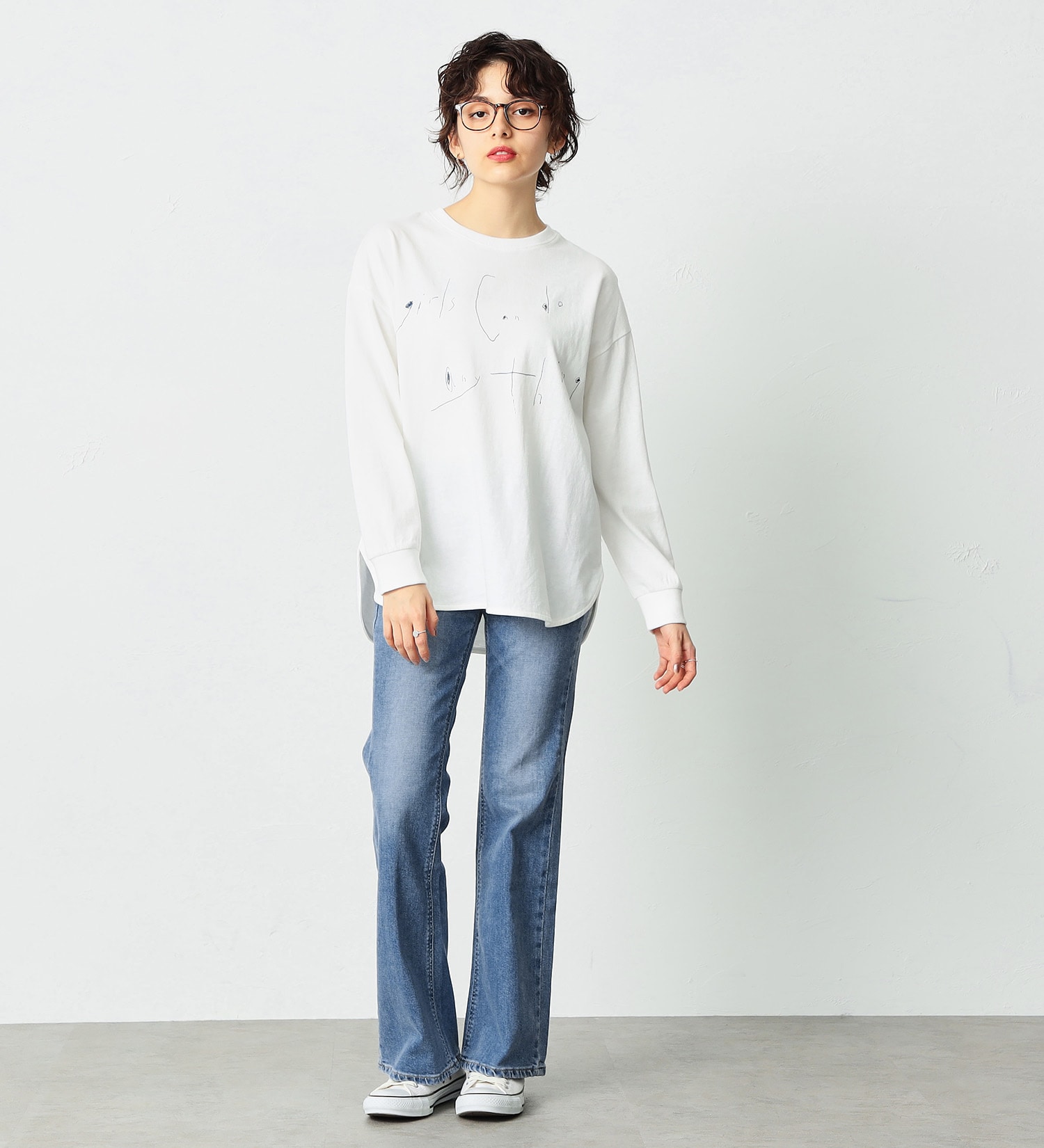 SOMETHING(サムシング)のSOMETHING TOKYO SOME GIRLS ロングスリーブTシャツ|トップス/Tシャツ/カットソー/レディース|ホワイト2