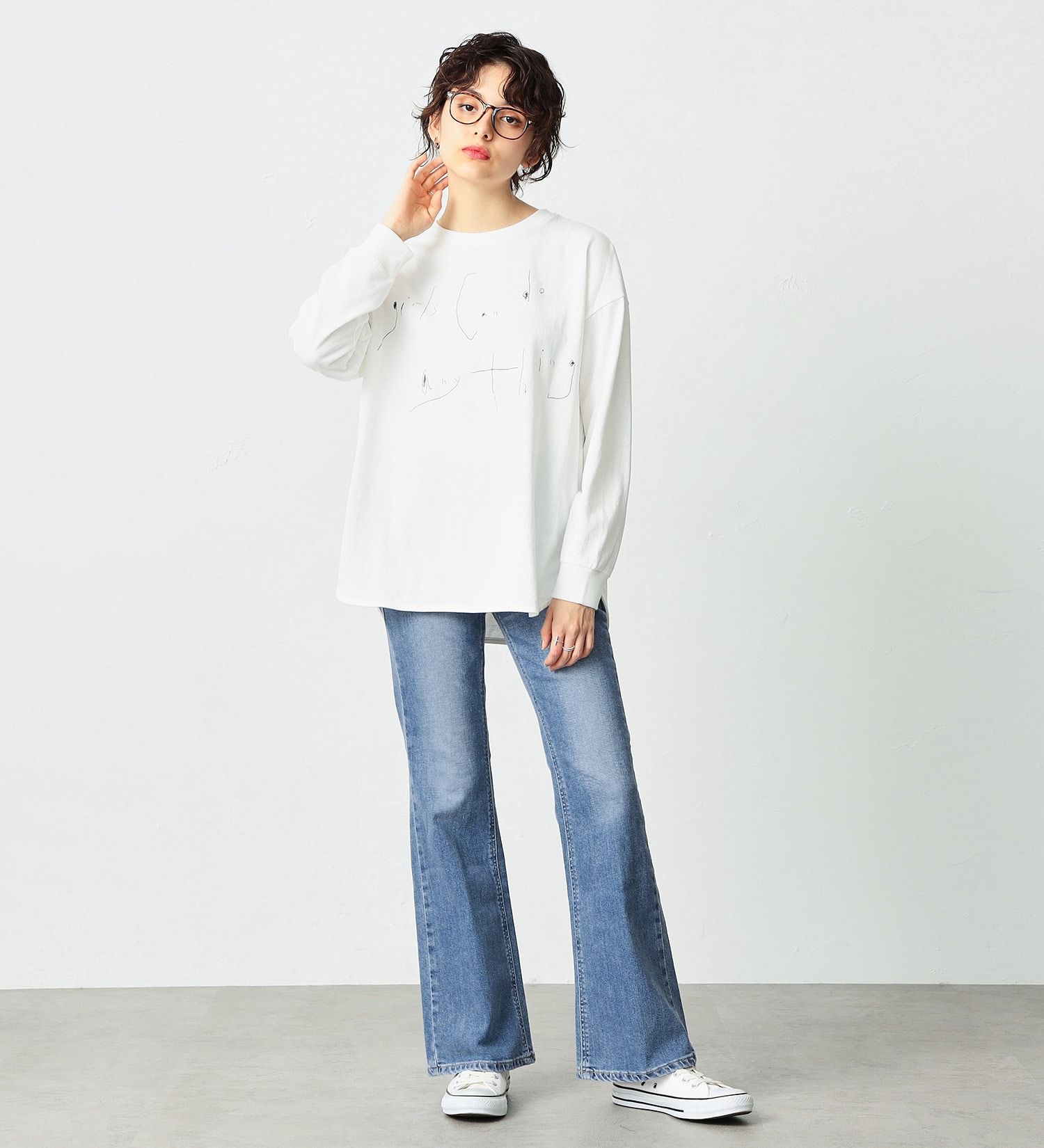 SOMETHING(サムシング)のSOMETHING TOKYO SOME GIRLS ロングスリーブTシャツ|トップス/Tシャツ/カットソー/レディース|ホワイト2