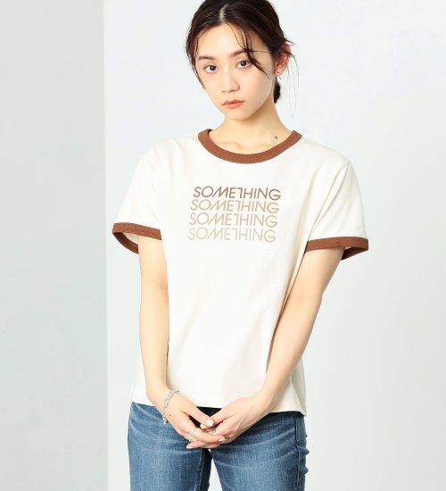SOMETHING(サムシング)のSOMETHING ヴィンテージ リンガー半袖Tシャツ|トップス/Tシャツ/カットソー/レディース|ブラウン