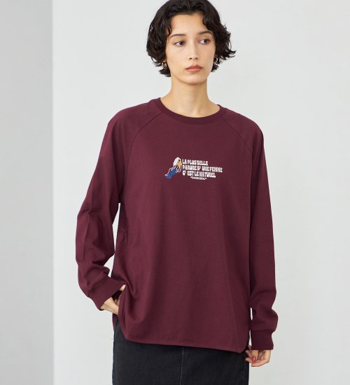 SOMETHING ラウンドヘム 長袖Tシャツ/ロンT