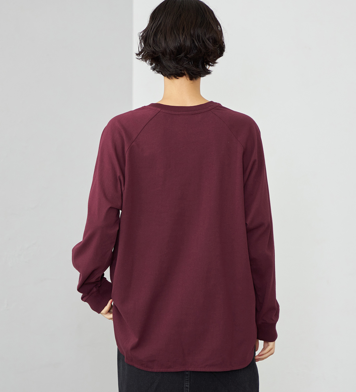 SOMETHING(サムシング)のSOMETHING ラウンドヘム 長袖Tシャツ/ロンT|トップス/Tシャツ/カットソー/レディース|バーガンディー