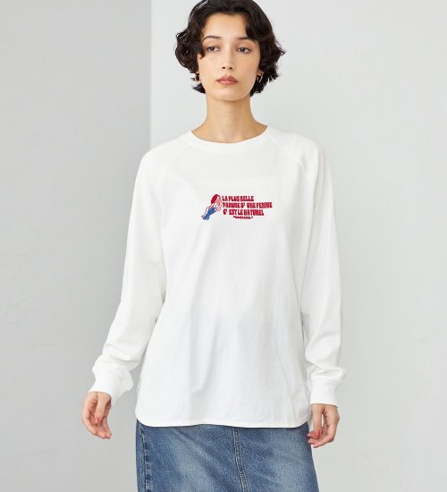 SOMETHING(サムシング)のSOMETHING ラウンドヘム 長袖Tシャツ/ロンT|トップス/Tシャツ/カットソー/レディース|ホワイト