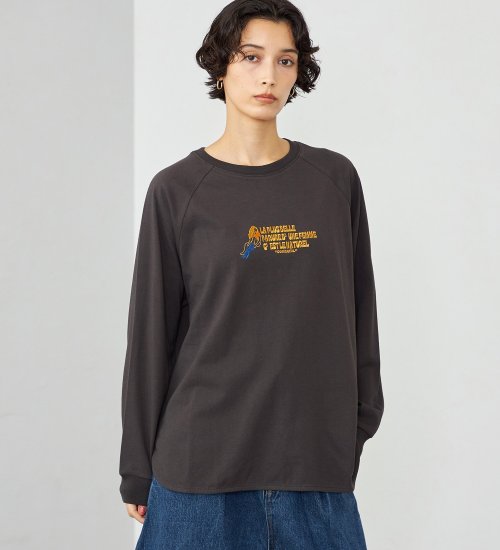 SOMETHING(サムシング)のSOMETHING ラウンドヘム 長袖Tシャツ/ロンT|トップス/Tシャツ/カットソー/レディース|チャコールグレー