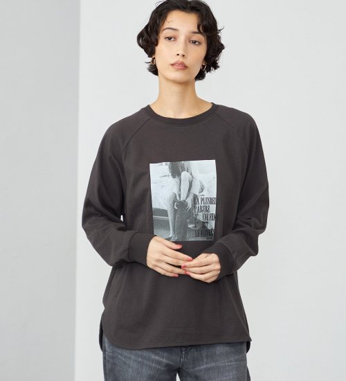 SOMETHING ラウンドヘム 長袖Tシャツ/ロンT