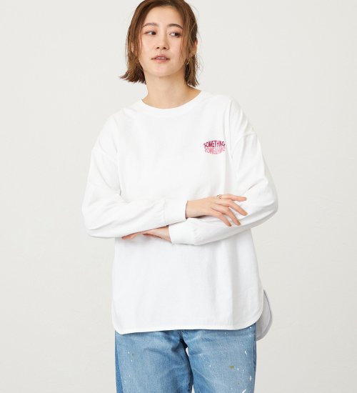 SOMETHING　ラウンドヘム長袖Tシャツ/ロンT
