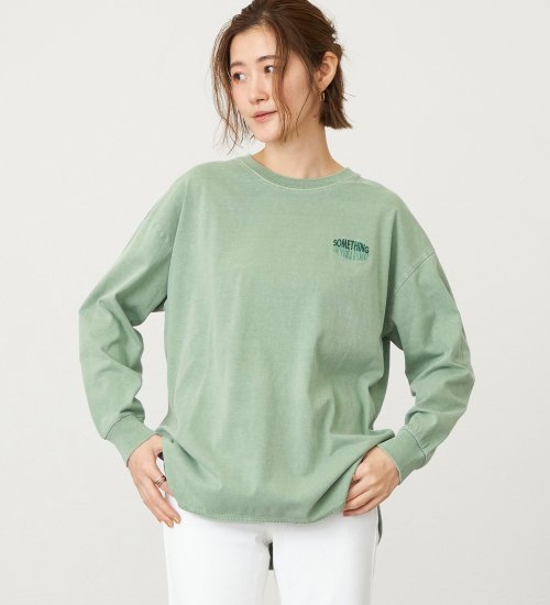 SOMETHING(サムシング)のSOMETHING　ラウンドヘム長袖Tシャツ/ロンT|トップス/Tシャツ/カットソー/レディース|グリーン