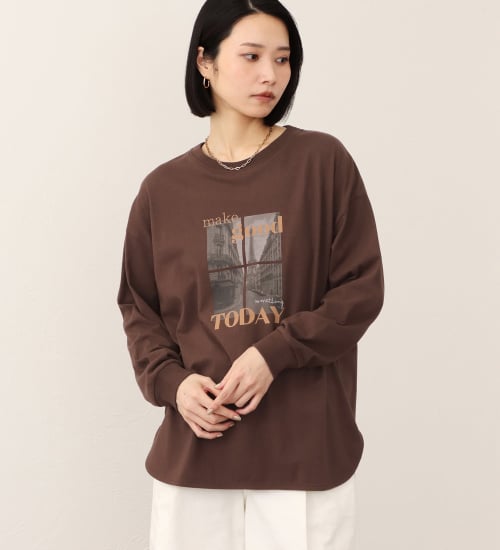 SOMETHING ラウンドヘム長袖Tシャツ