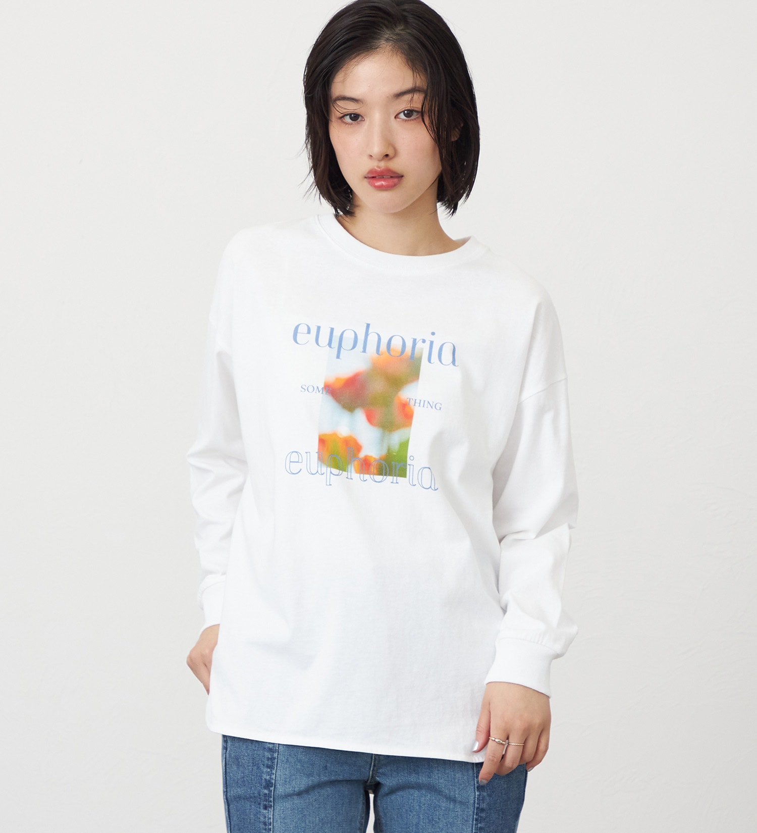 SOMETHING(サムシング)のSOMETHING　ラウンドヘム長袖Tシャツ/ロンT|トップス/Tシャツ/カットソー/レディース|ホワイト3