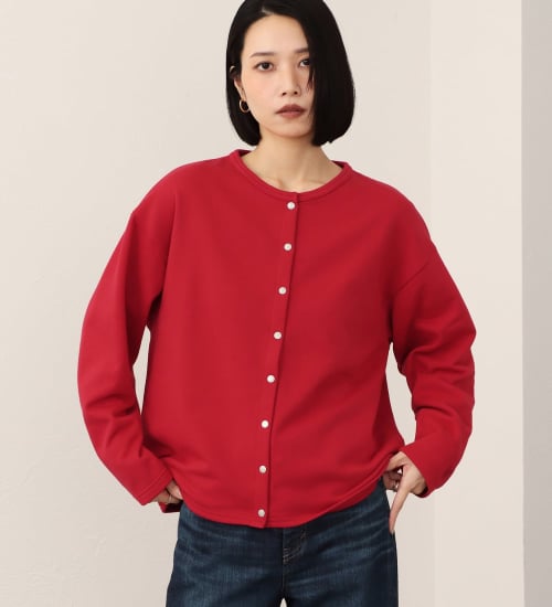 SOMETHING スウェット カーディガン ロング スリーブ