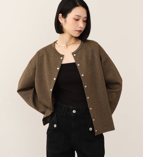 SOMETHING スウェット カーディガン ロング スリーブ