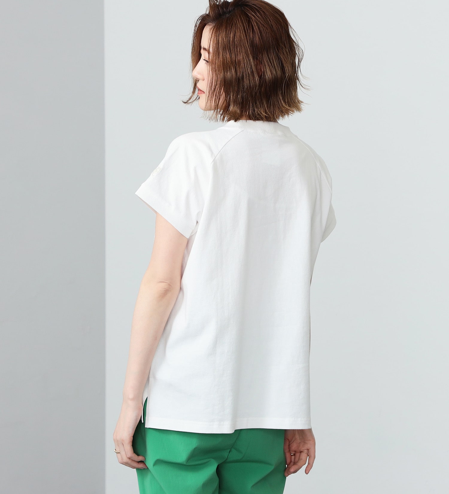 SOMETHING(サムシング)のSOMETHING モックネック半袖Tシャツ|トップス/Tシャツ/カットソー/レディース|ホワイト