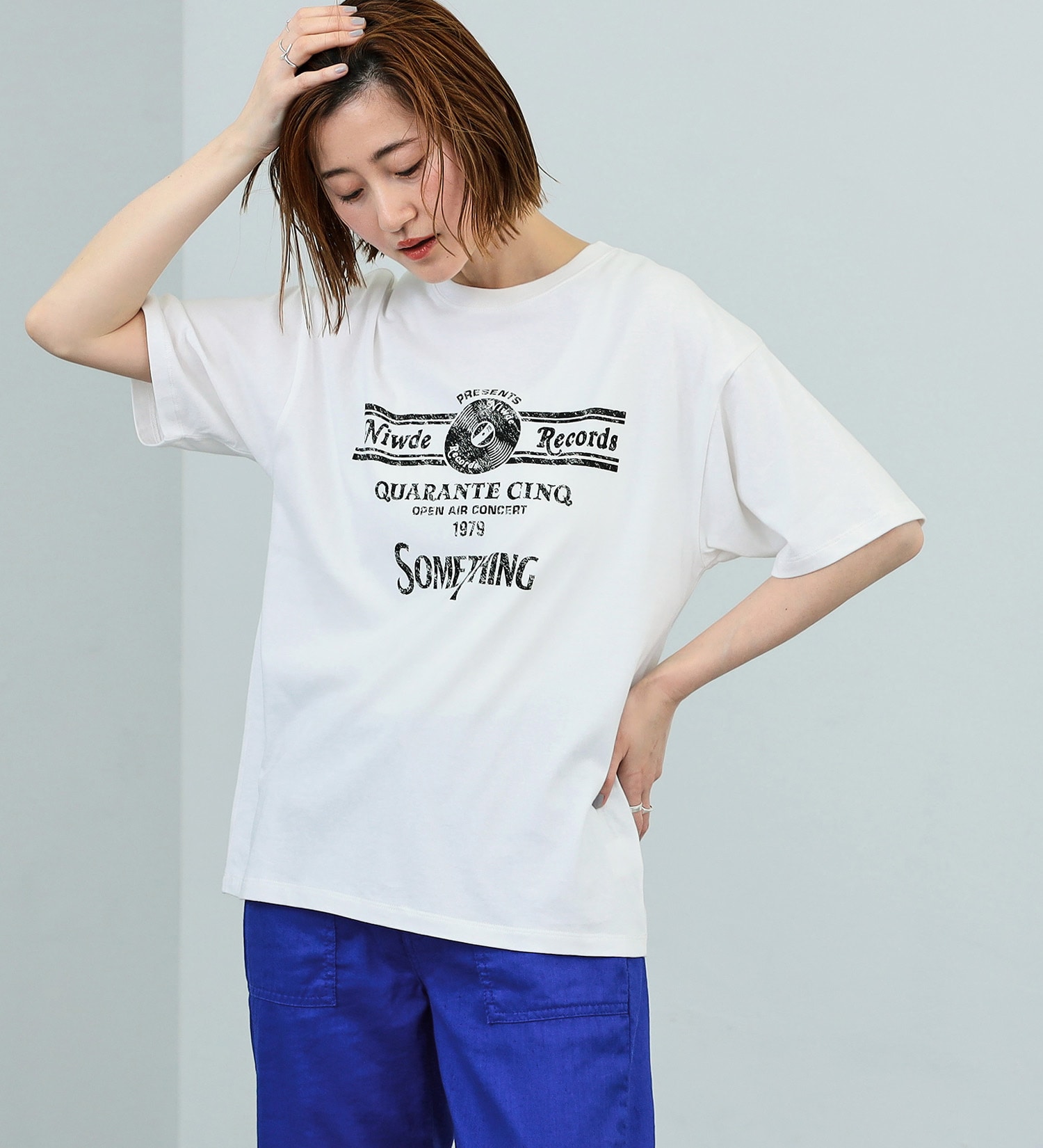 SOMETHING(サムシング)のSOMETHING ロックTシャツ|トップス/Tシャツ/カットソー/レディース|ホワイト2