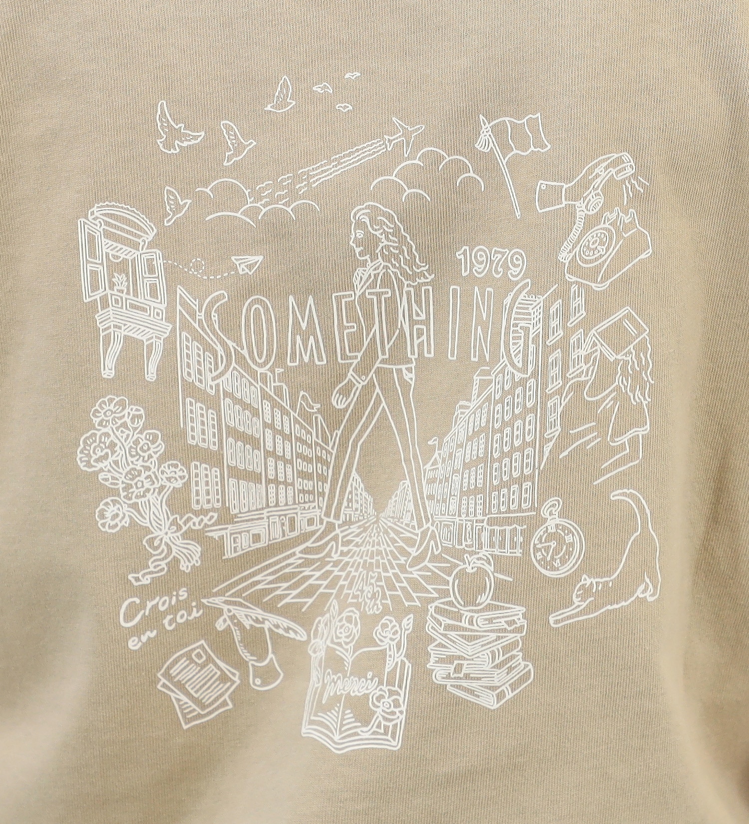 SOMETHING(サムシング)のSOMETHING コンセプトロゴ半袖Tシャツ|トップス/Tシャツ/カットソー/レディース|ベージュ