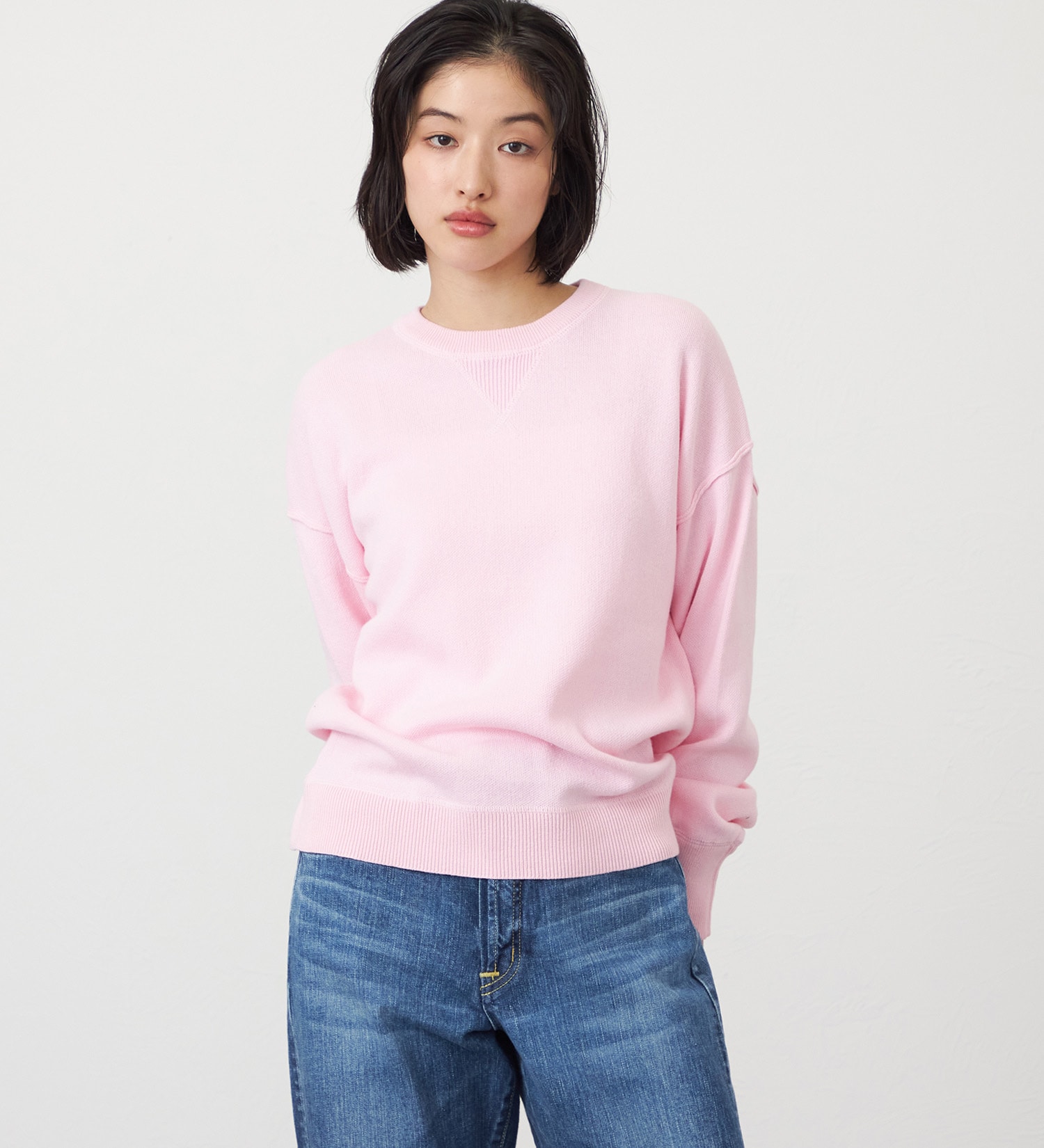 SOMETHING(サムシング)のSOMETHING コットンニットプルオーバー|トップス/ニット/セーター/レディース|ライトピンク