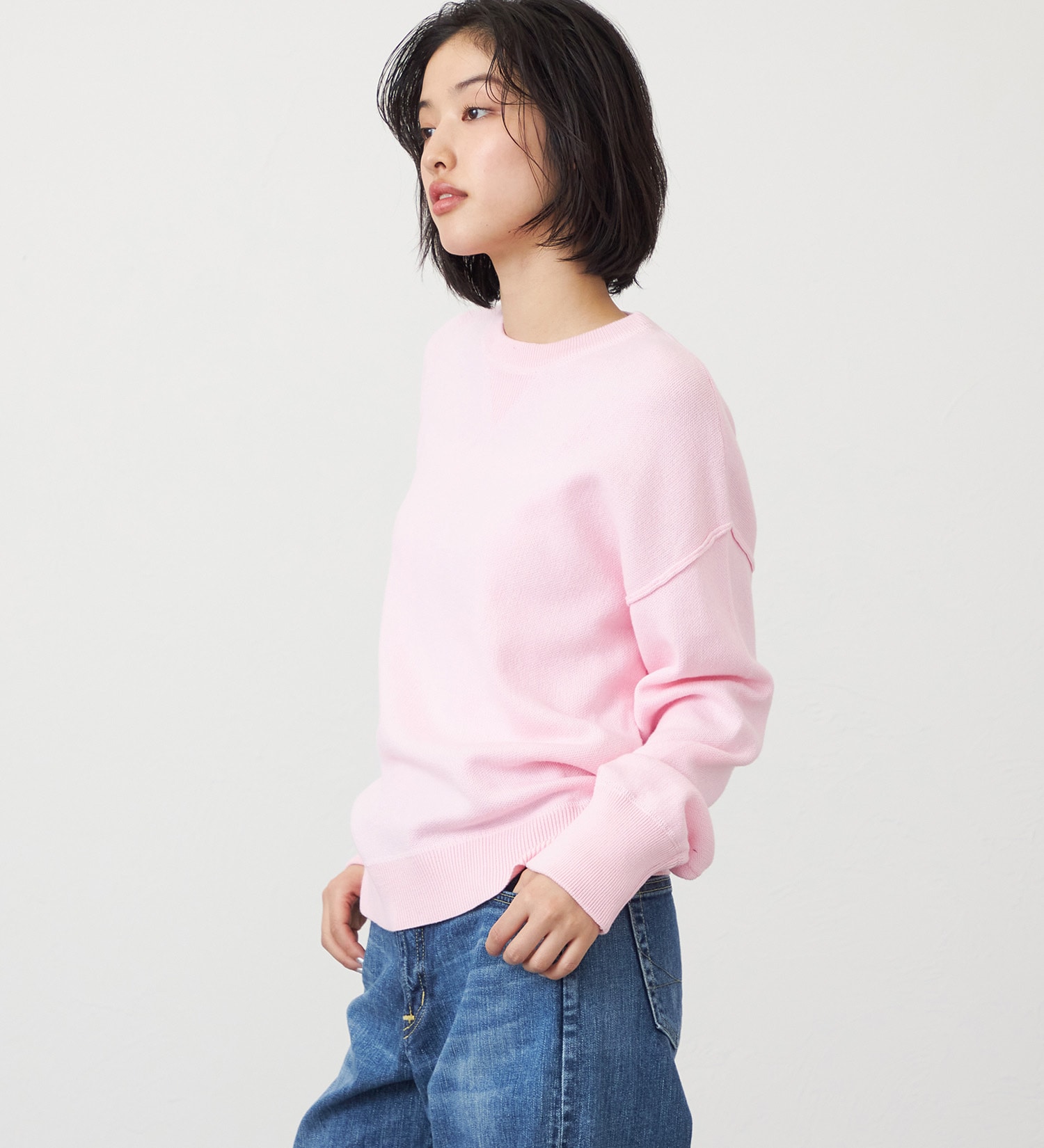 SOMETHING(サムシング)のSOMETHING コットンニットプルオーバー|トップス/ニット/セーター/レディース|ライトピンク