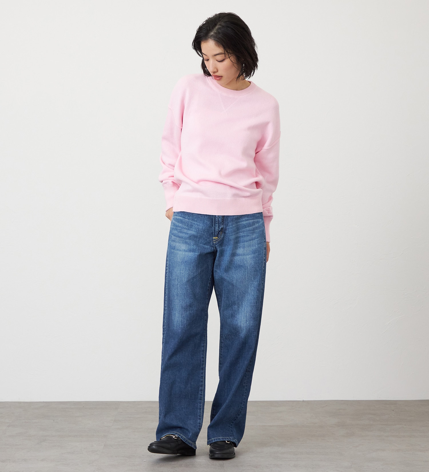 SOMETHING(サムシング)のSOMETHING コットンニットプルオーバー|トップス/ニット/セーター/レディース|ライトピンク