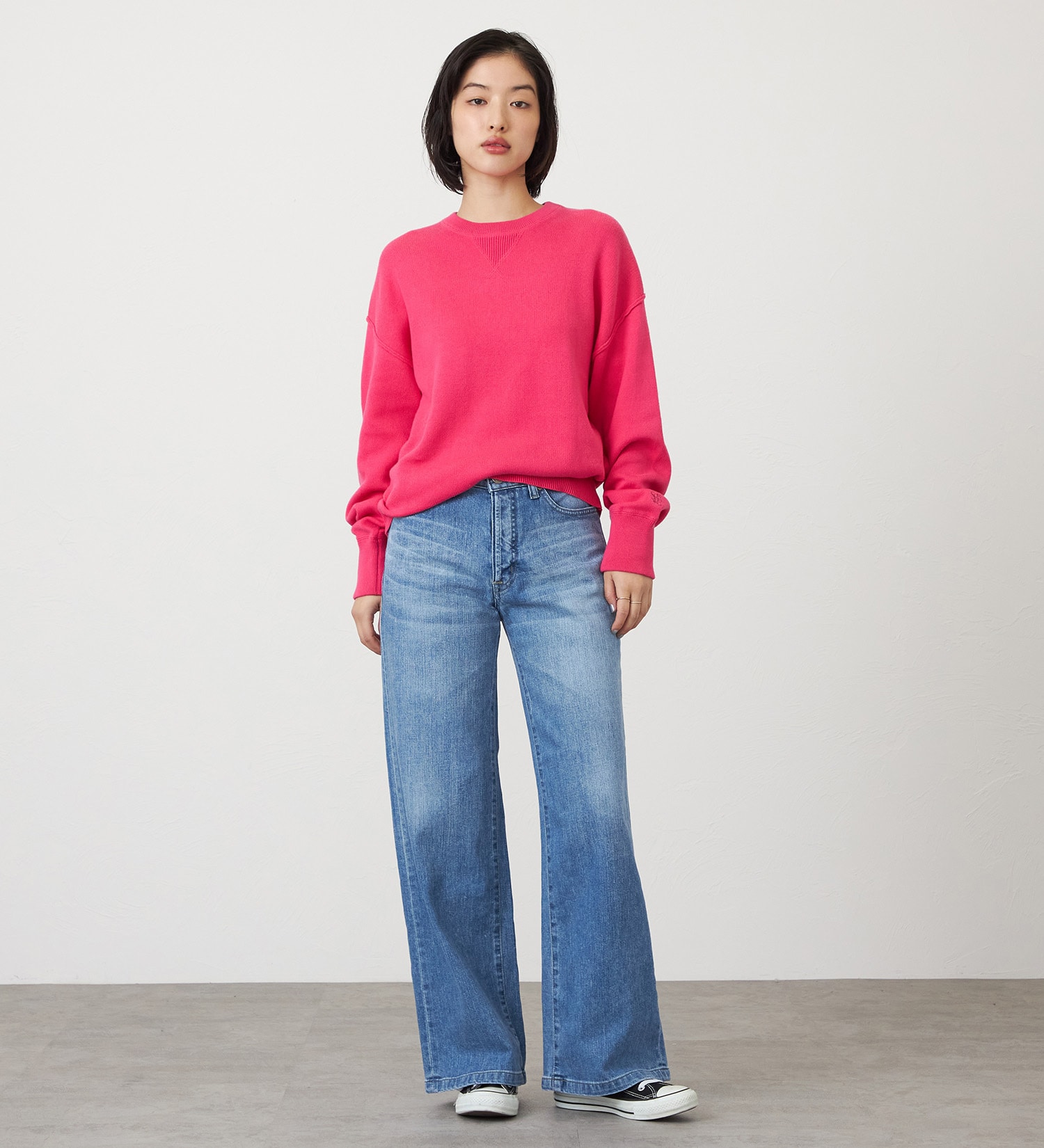 SOMETHING(サムシング)のSOMETHING コットンニットプルオーバー|トップス/ニット/セーター/レディース|ピンク