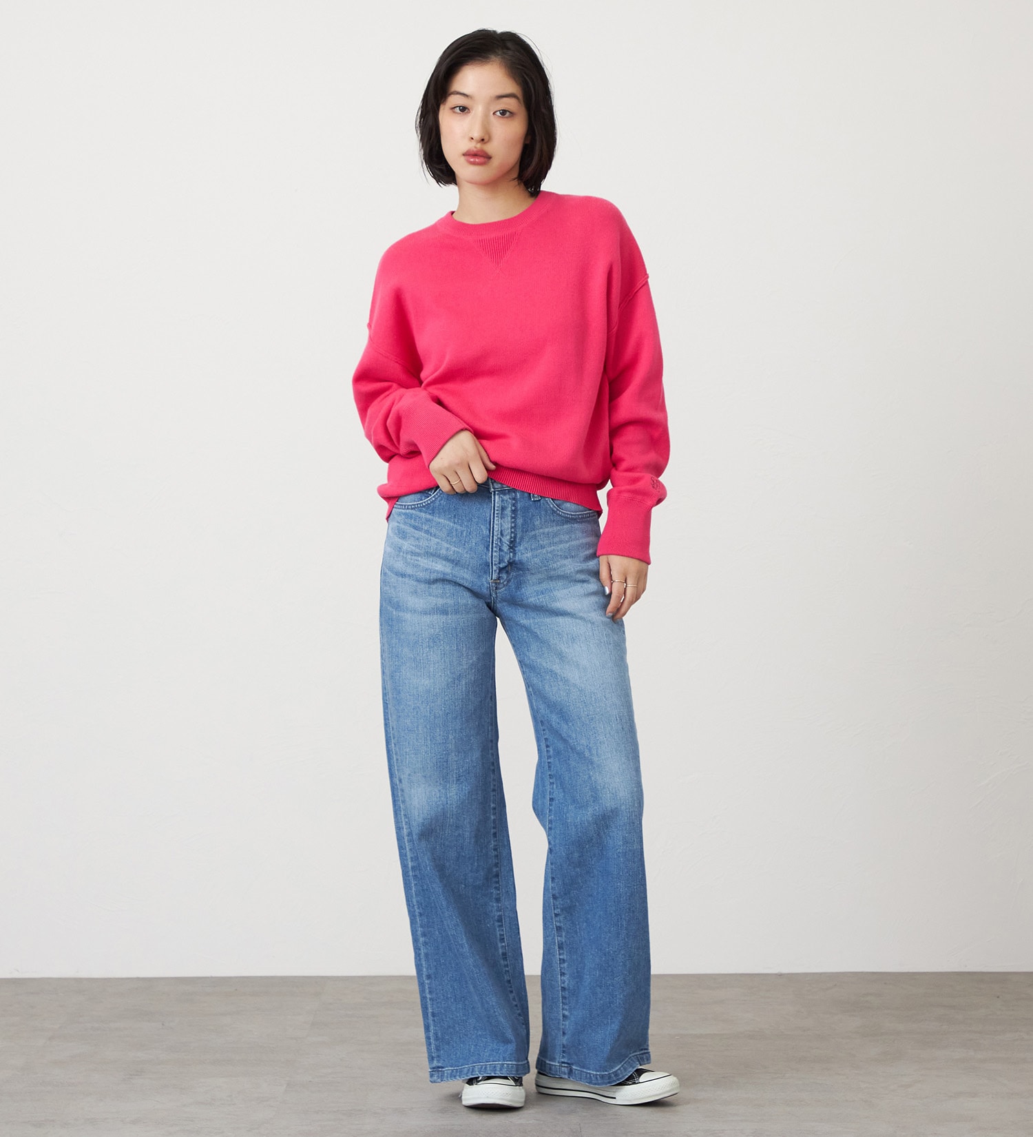 SOMETHING(サムシング)のSOMETHING コットンニットプルオーバー|トップス/ニット/セーター/レディース|ピンク