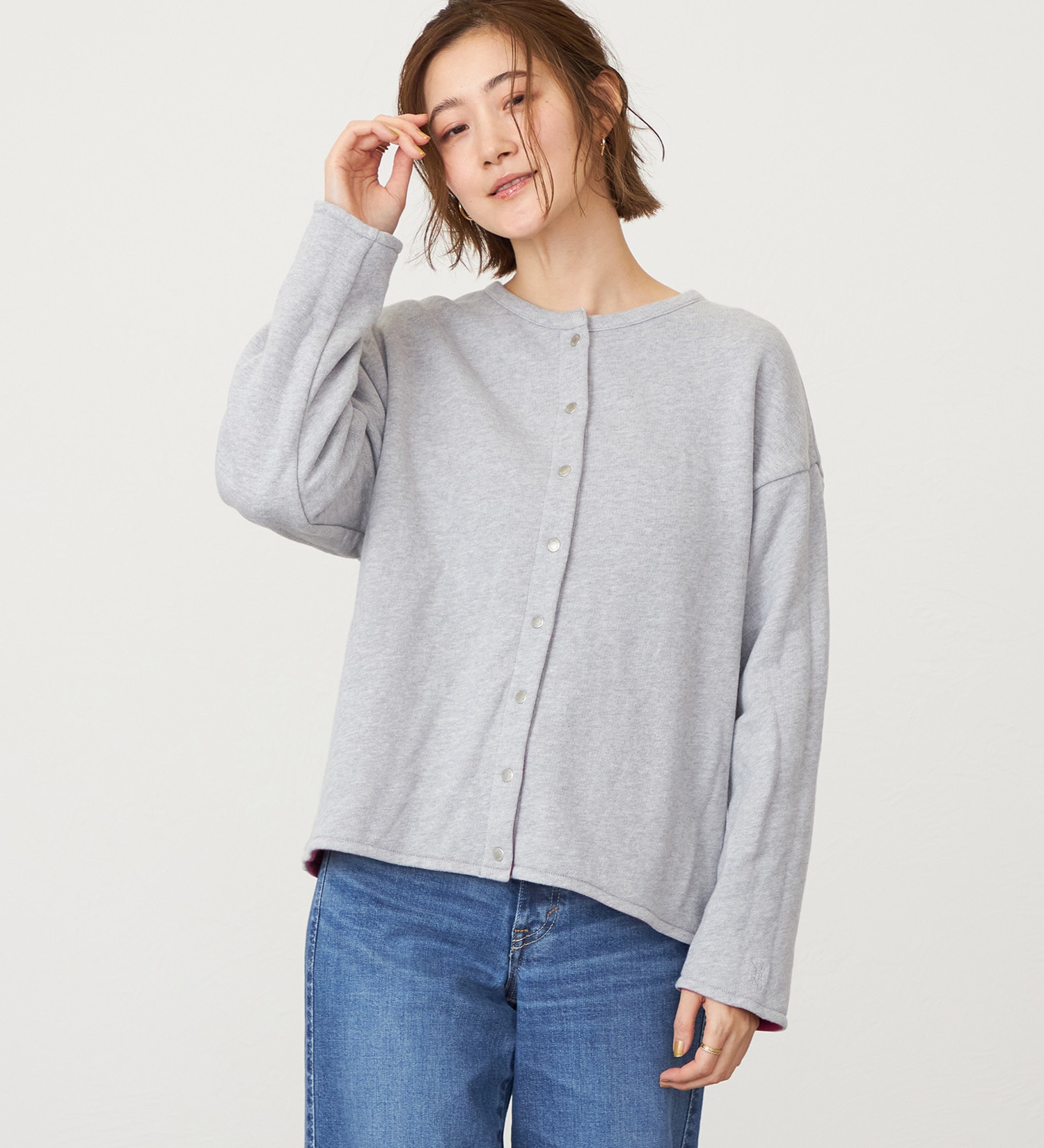 SOMETHING(サムシング)のSOMETHING リバーシブルカーディガン|トップス/その他トップス/レディース|グレー