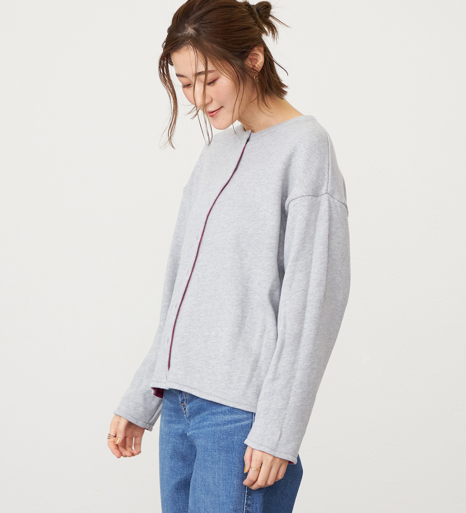 SOMETHING(サムシング)のSOMETHING リバーシブルカーディガン|トップス/その他トップス/レディース|グレー