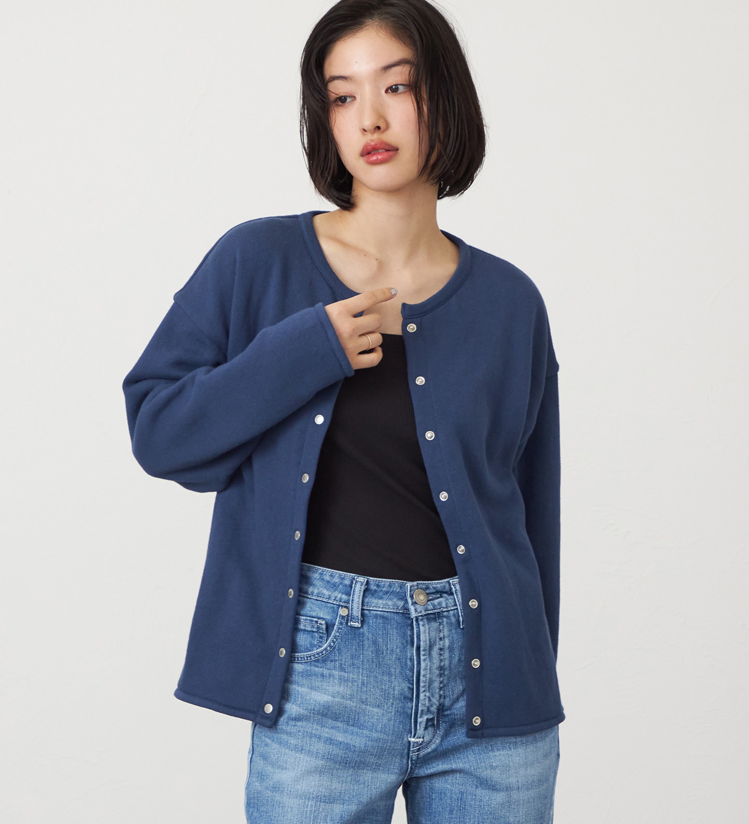 SOMETHING(サムシング)のSOMETHING リバーシブルカーディガン|トップス/その他トップス/レディース|ネイビー