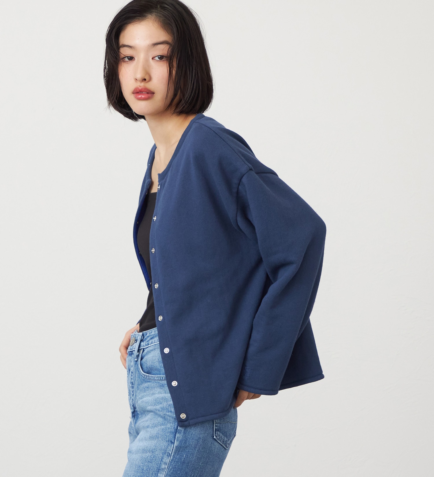 SOMETHING(サムシング)のSOMETHING リバーシブルカーディガン|トップス/その他トップス/レディース|ネイビー