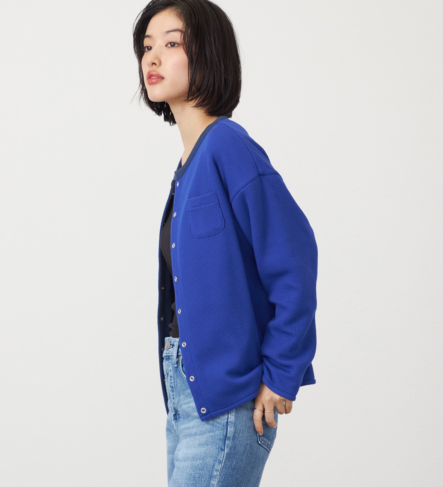 SOMETHING(サムシング)のSOMETHING リバーシブルカーディガン|トップス/その他トップス/レディース|ネイビー