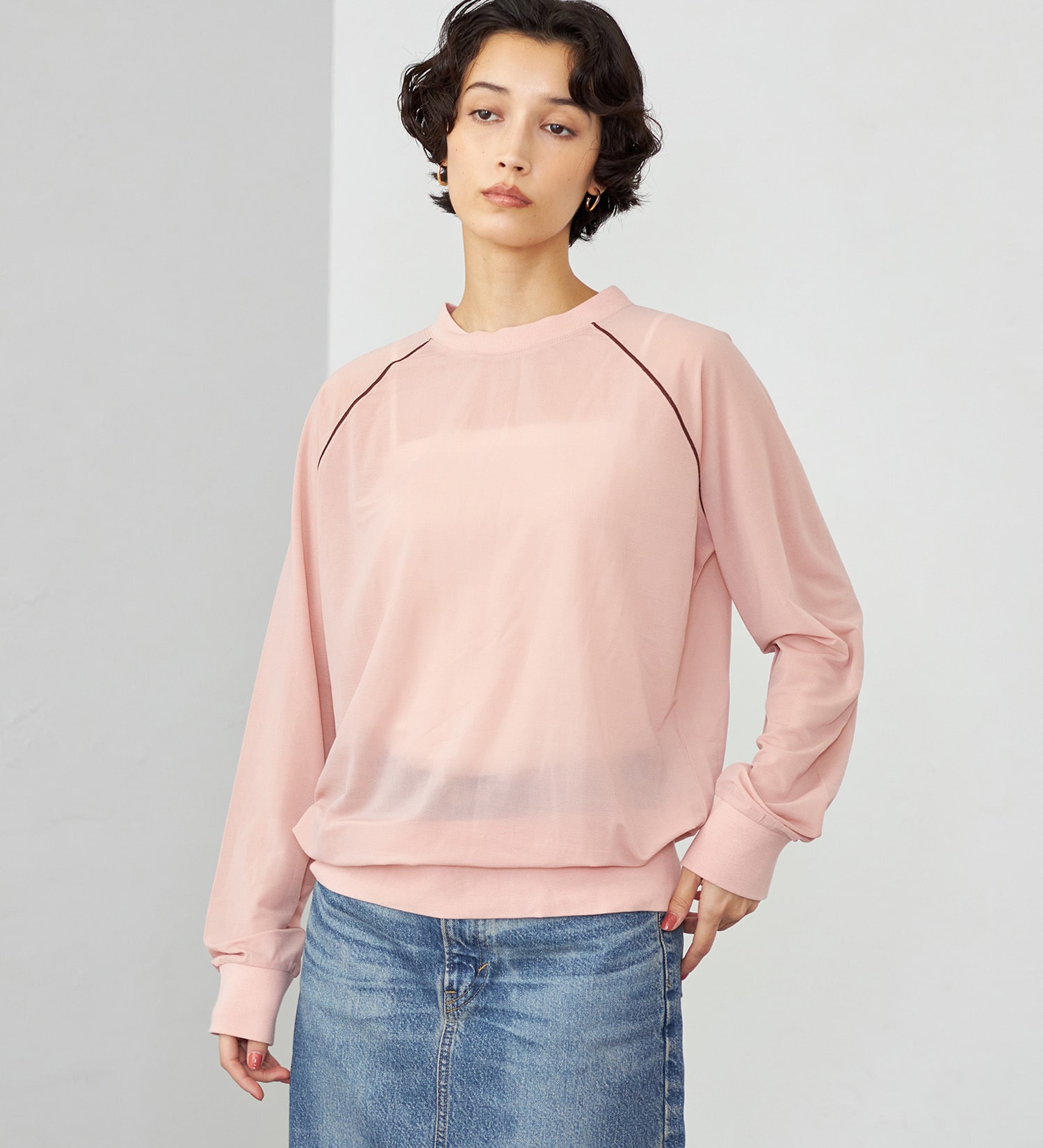 SOMETHING(サムシング)のSOMETHING シアーカットソー|トップス/Tシャツ/カットソー/レディース|ピンク
