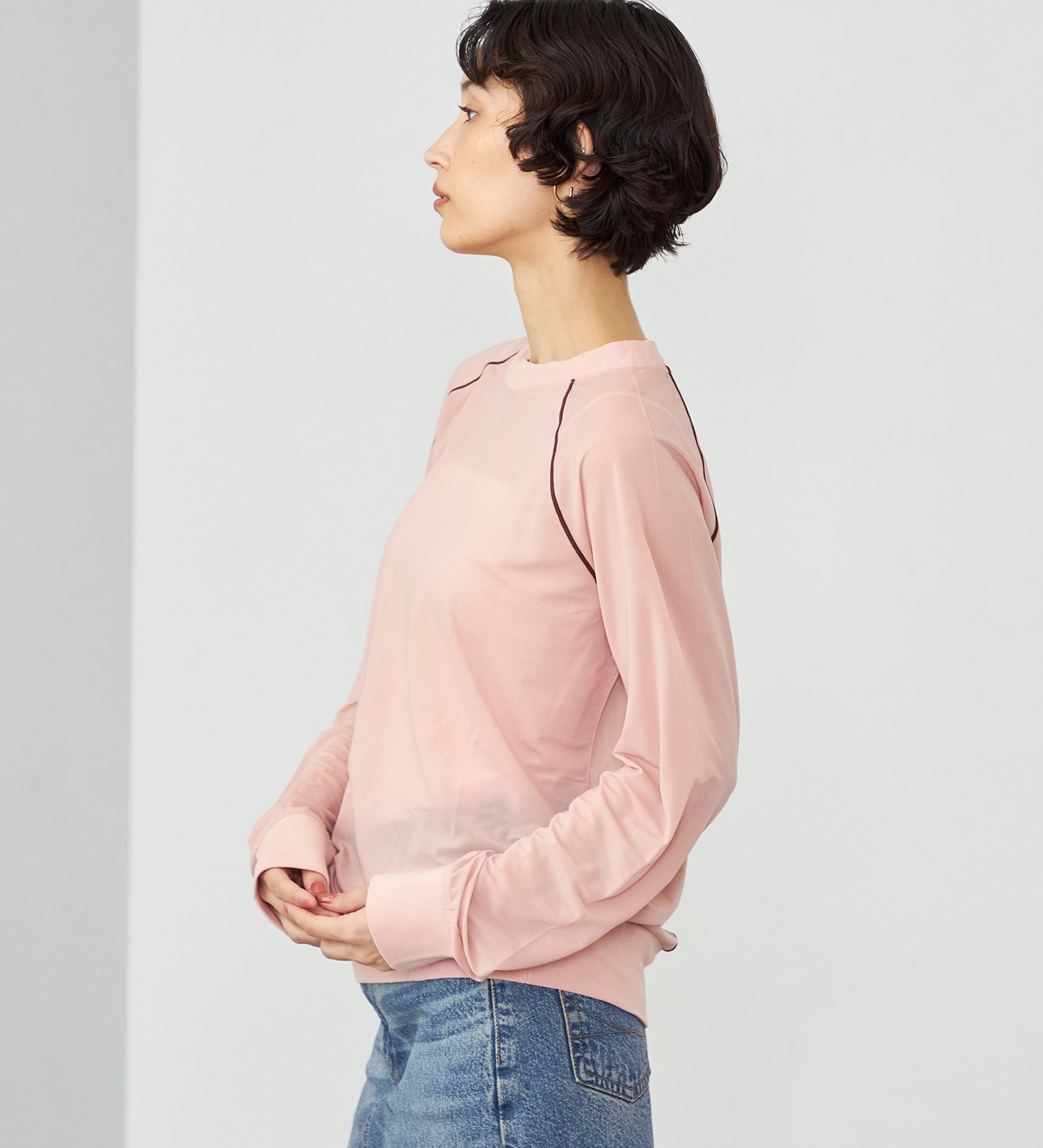 SOMETHING(サムシング)のSOMETHING シアーカットソー|トップス/Tシャツ/カットソー/レディース|ピンク