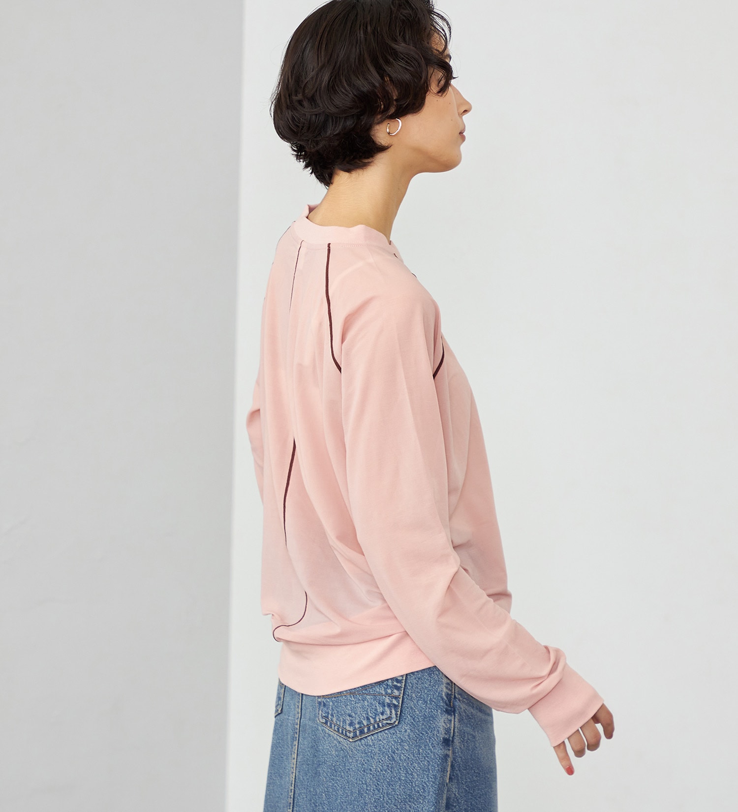 SOMETHING(サムシング)のSOMETHING シアーカットソー|トップス/Tシャツ/カットソー/レディース|ピンク