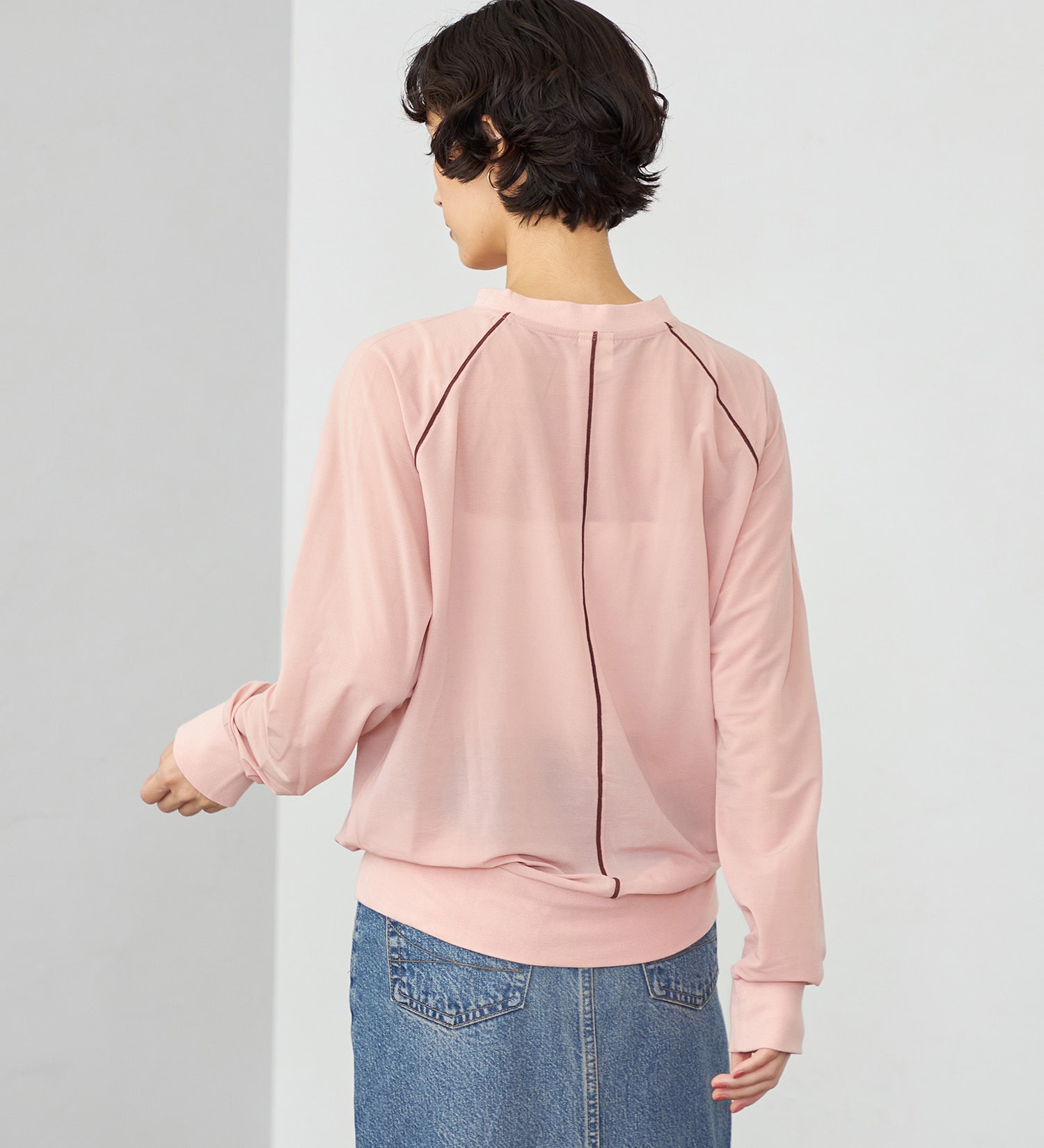 SOMETHING(サムシング)のSOMETHING シアーカットソー|トップス/Tシャツ/カットソー/レディース|ピンク