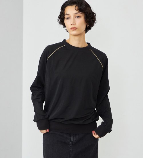 SOMETHING(サムシング)のSOMETHING シアーカットソー|トップス/Tシャツ/カットソー/レディース|ブラック