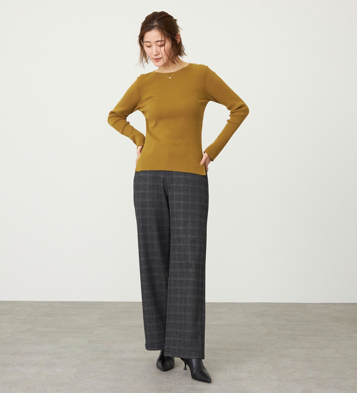 SOMETHING(サムシング)の【GISELe 10月号掲載】SOMETHING ボートネックロングスリーブニット|トップス/ニット/セーター/レディース|キャメル