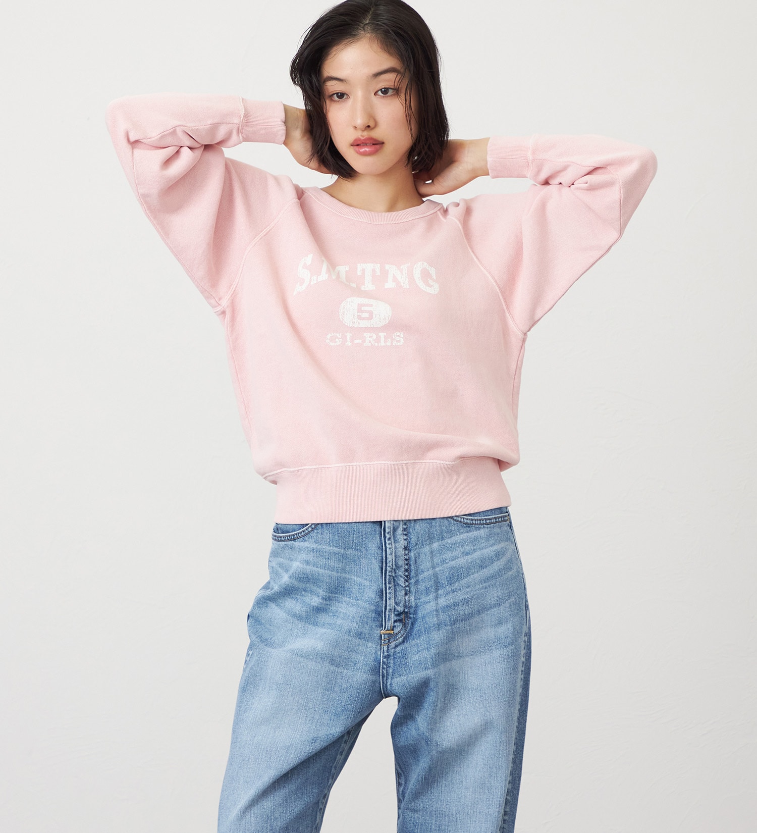 SOMETHING(サムシング)のSOMETHING ピグメントスウェット|トップス/スウェット/レディース|ライトピンク