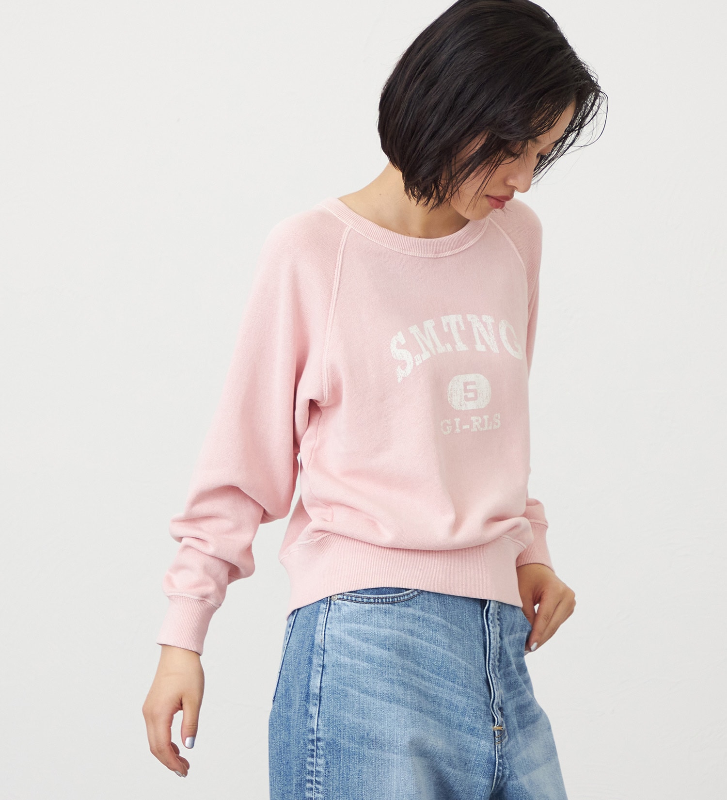 SOMETHING(サムシング)のSOMETHING ピグメントスウェット|トップス/スウェット/レディース|ライトピンク