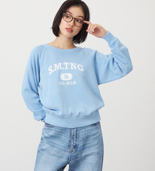 SOMETHING(サムシング)のSOMETHING ピグメントスウェット|トップス/スウェット/レディース|ライトブルー