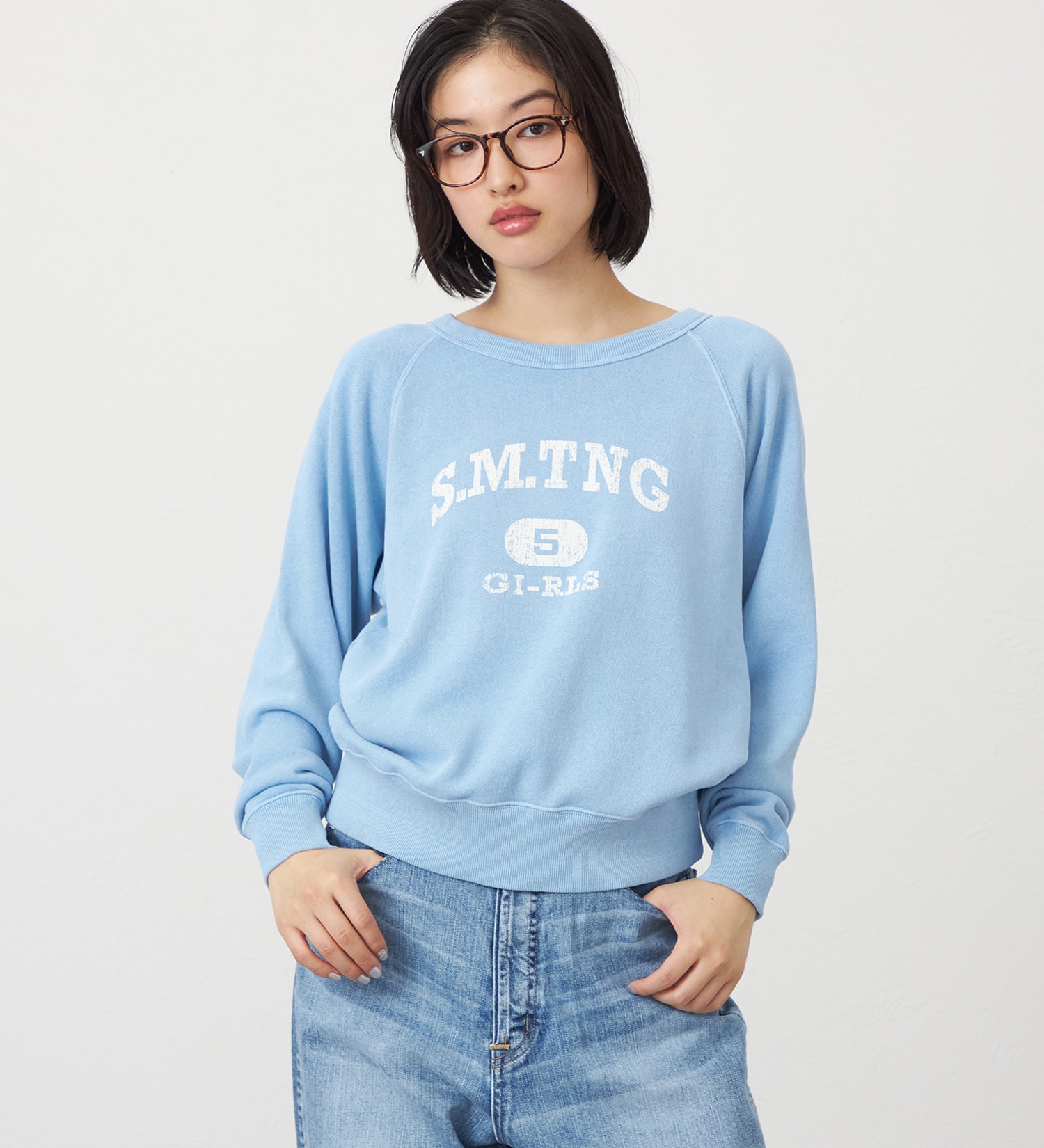 SOMETHING(サムシング)のSOMETHING ピグメントスウェット|トップス/スウェット/レディース|ライトブルー