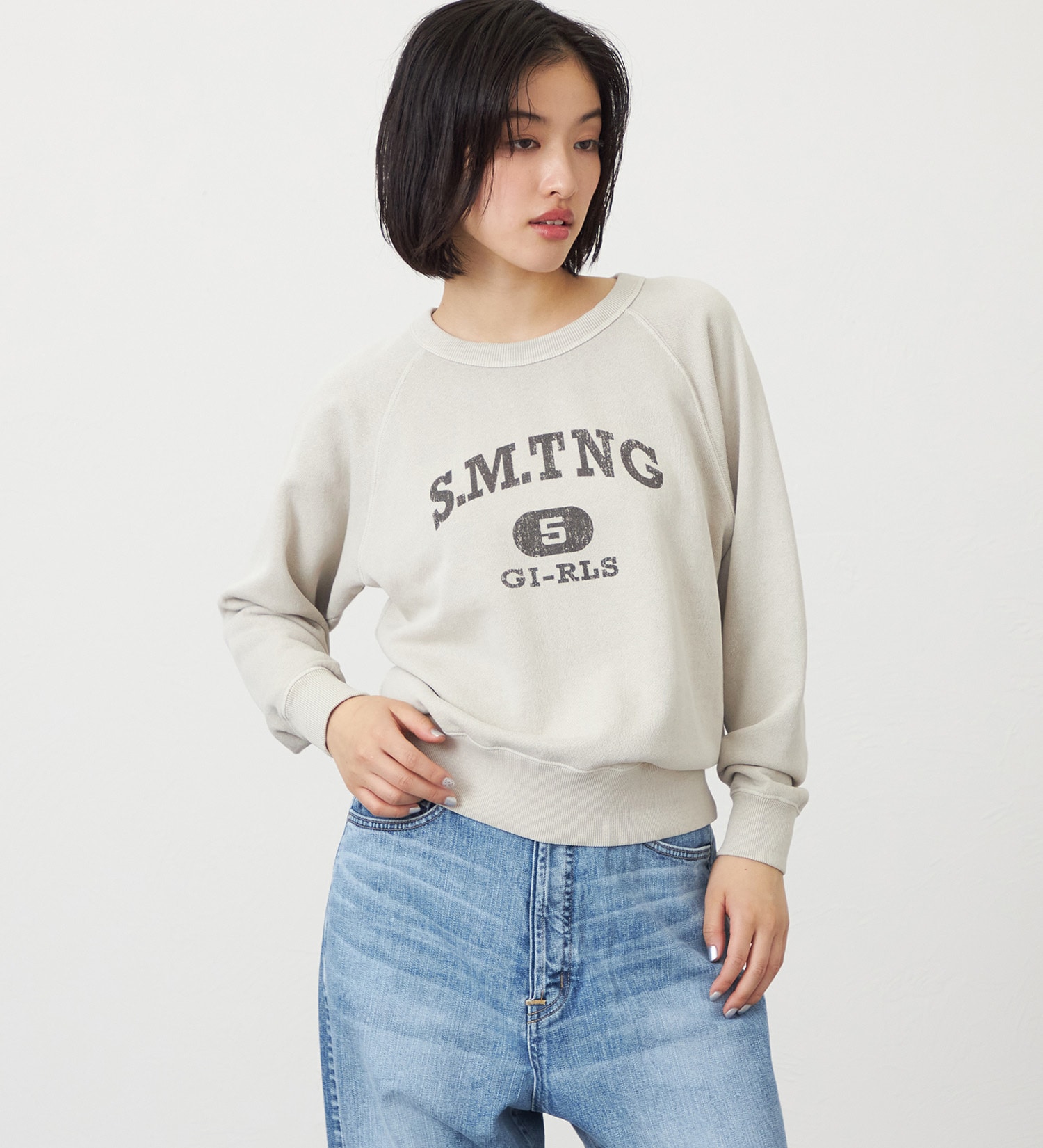SOMETHING(サムシング)のSOMETHING ピグメントスウェット|トップス/スウェット/レディース|ライトベージュ