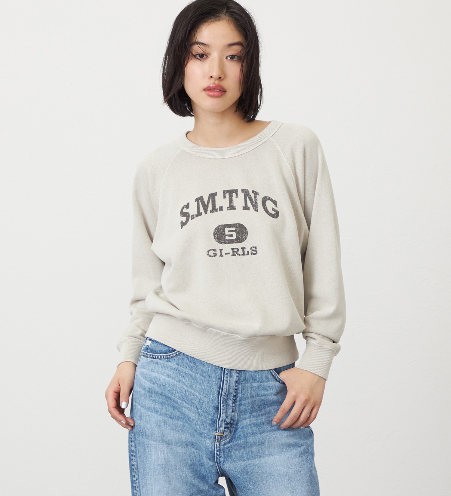 SOMETHING(サムシング)のSOMETHING ピグメントスウェット|トップス/スウェット/レディース|ライトベージュ