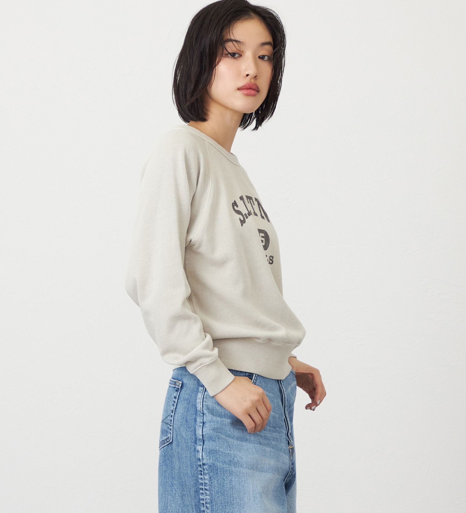 SOMETHING(サムシング)のSOMETHING ピグメントスウェット|トップス/スウェット/レディース|ライトベージュ