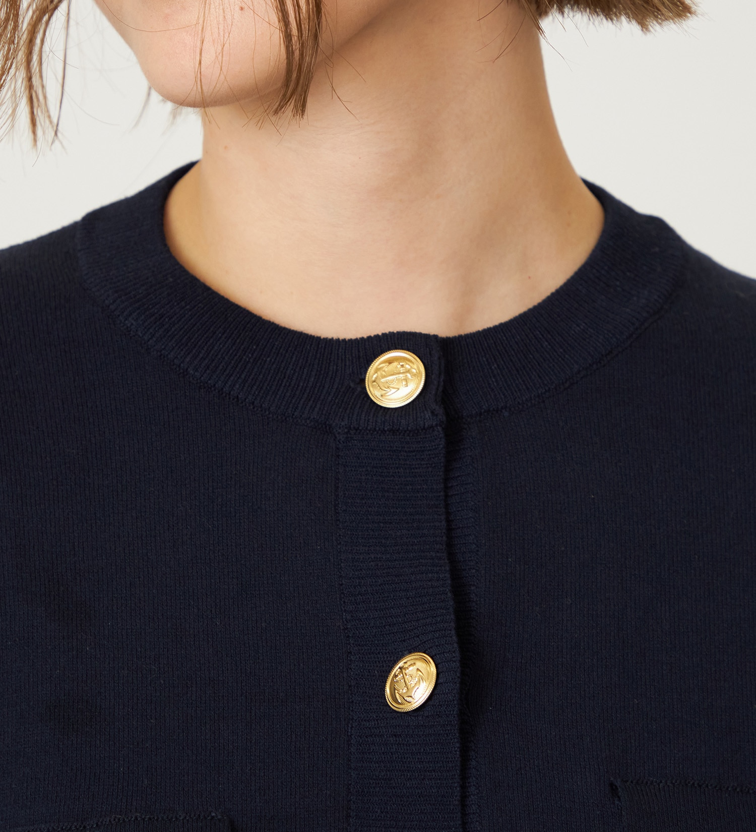 SOMETHING(サムシング)のSOMETHING マリンニットカーディガン|トップス/ニット/セーター/レディース|ネイビー